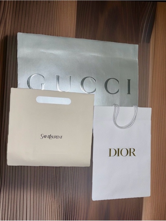 Gucci Other - Authentic Gucci Holiday Silver Saint Laurent Crème and Dior Shopping Totes